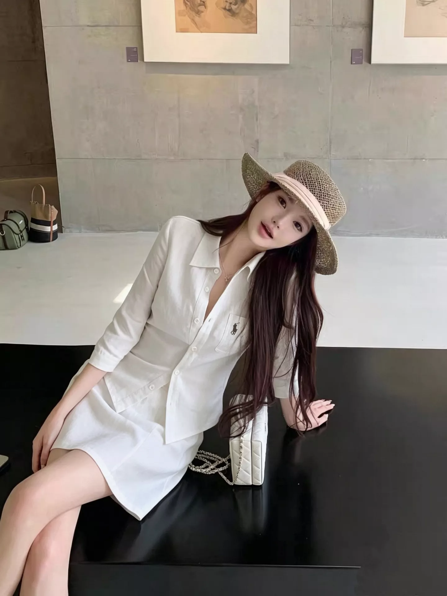 랄프로렌 자수 포인트 린넨 셔츠 스커트 세트 상세 이미지 22