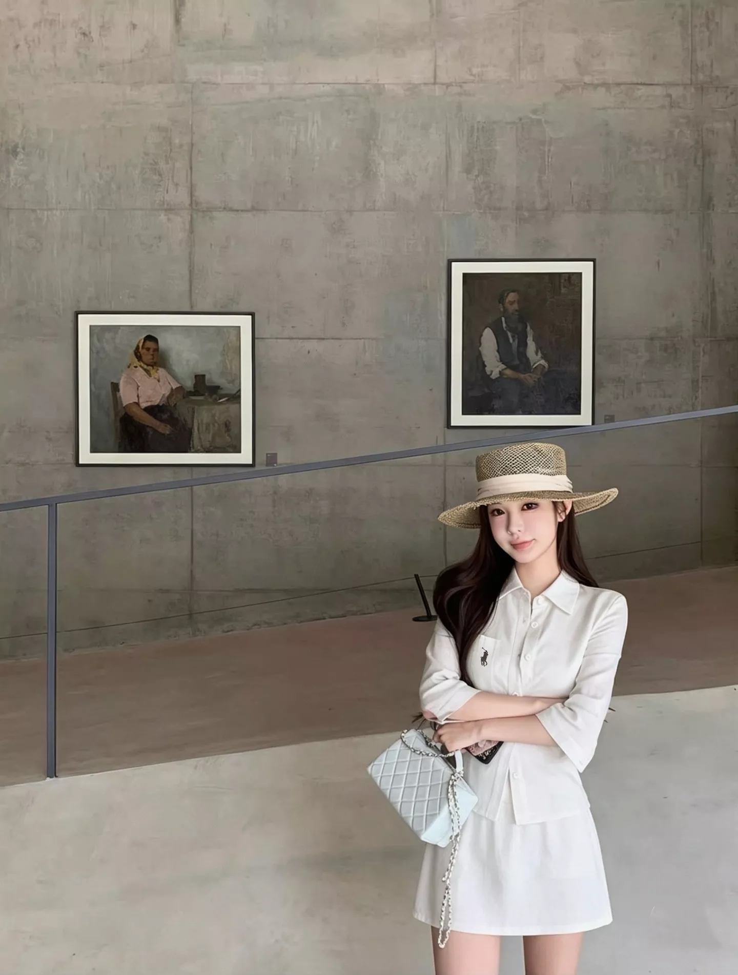 랄프로렌 자수 포인트 린넨 셔츠 스커트 세트 상세 이미지 8