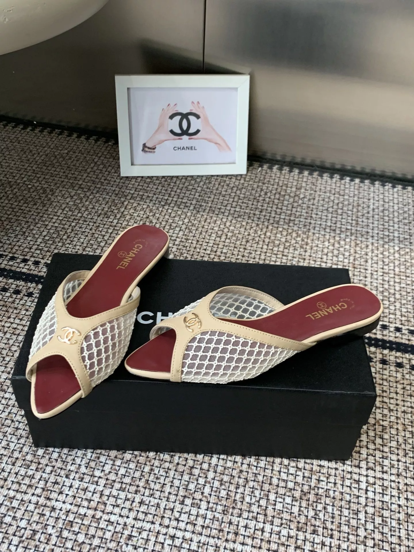 샤넬 메쉬 포인트토 뮬 슬리퍼 상세 이미지 9