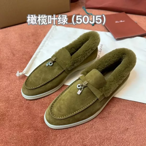 로로피아나 퍼 안감 장식 로퍼