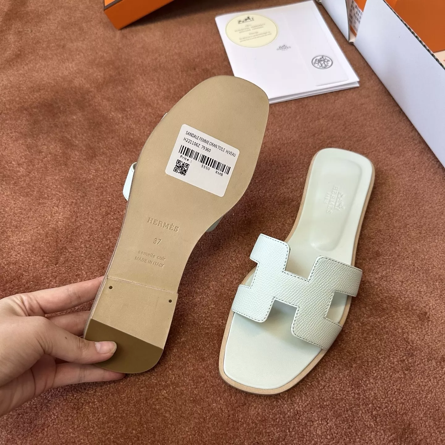 에르메스 오란 스타일 오픈토 슬리퍼 상세 이미지 6