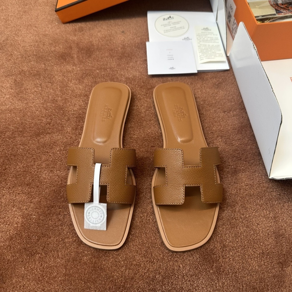 에르메스 오란 스타일 오픈토 슬리퍼