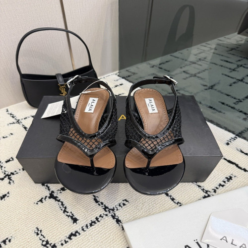 알라이아 메쉬 스트랩 플랫 슬리퍼