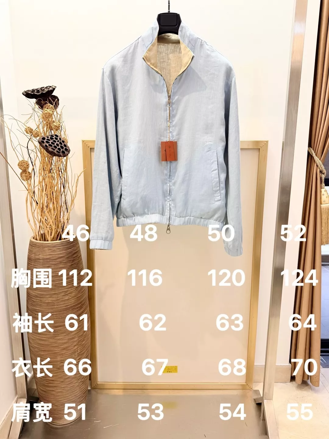 로로피아나 남녀공용 양면 리넨 봄버 재킷 상세 이미지 10