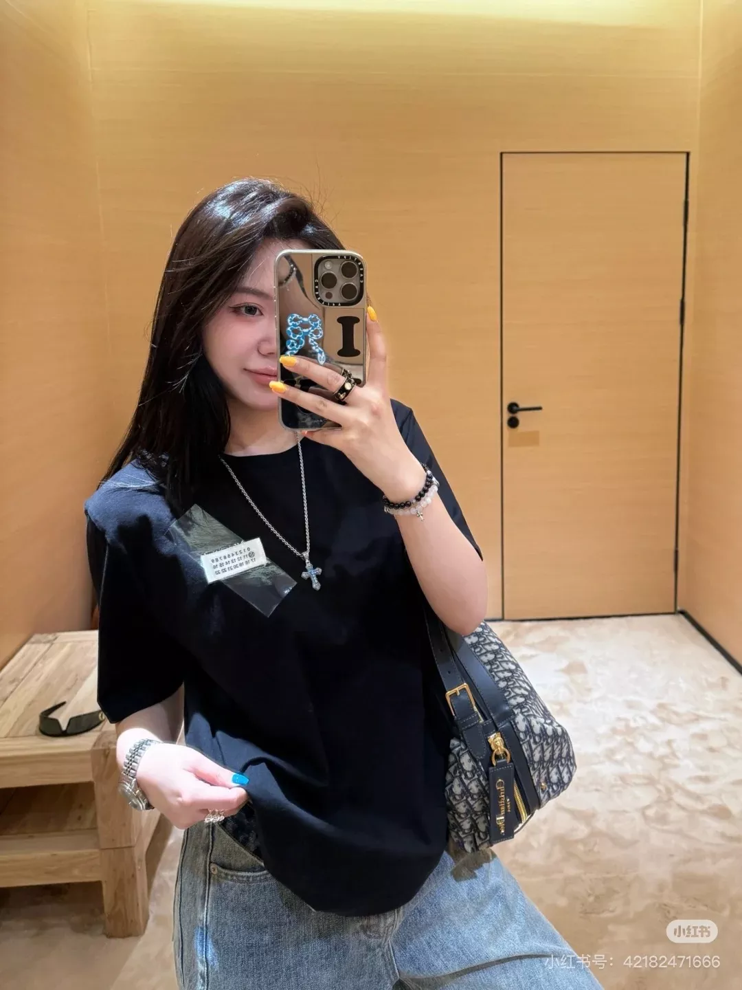 메종마르지엘라 블랙 코튼 반소매 티셔츠 상세 이미지 16