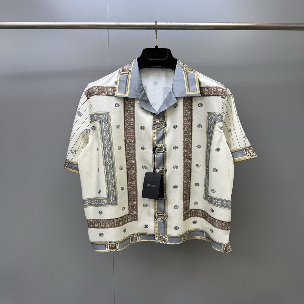 베르사체 링마스터 프린트 반소매 셔츠