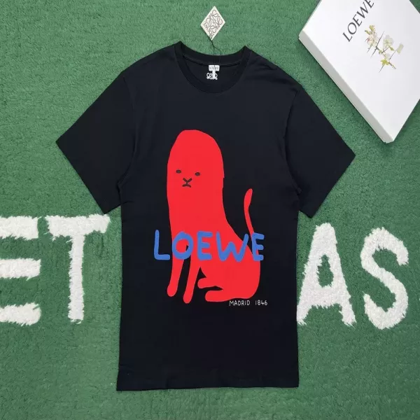 로에베 코튼 레귤러 핏 반소매 티셔츠