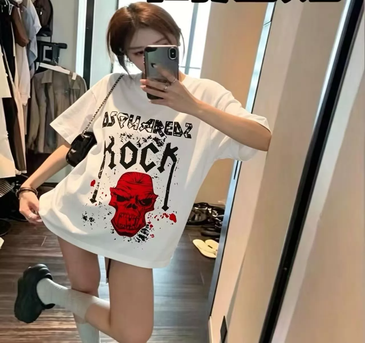 디스퀘어드2 록 스컬 프린트 반소매 티셔츠 상세 이미지 16