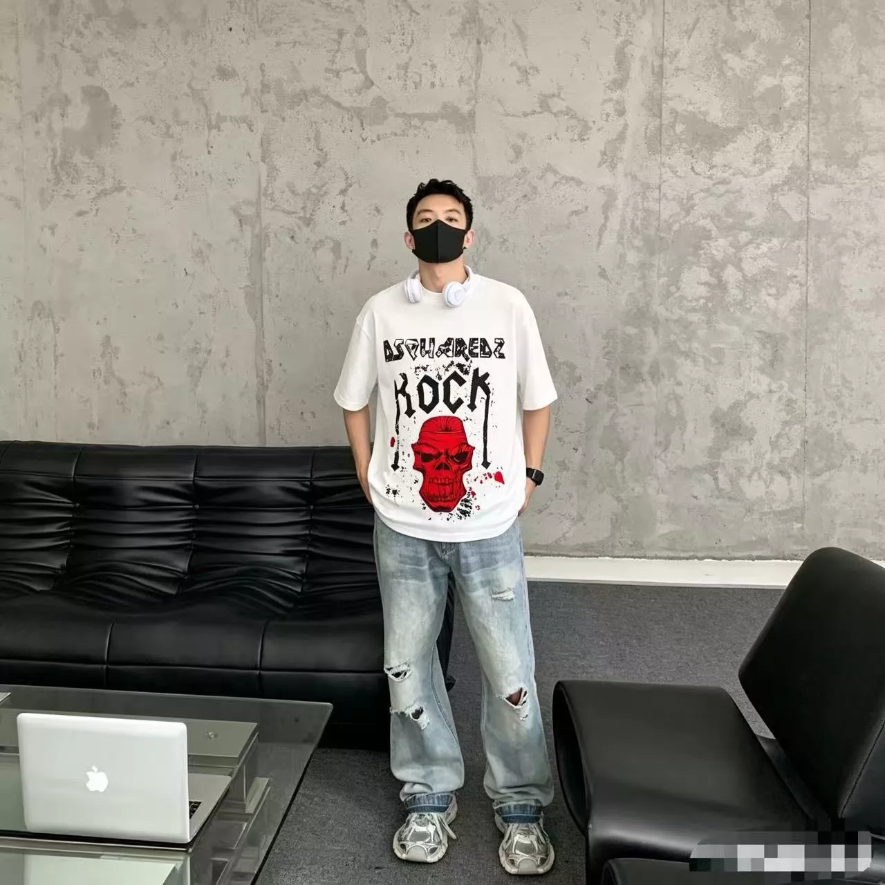 디스퀘어드2 록 스컬 프린트 반소매 티셔츠 상세 이미지 18