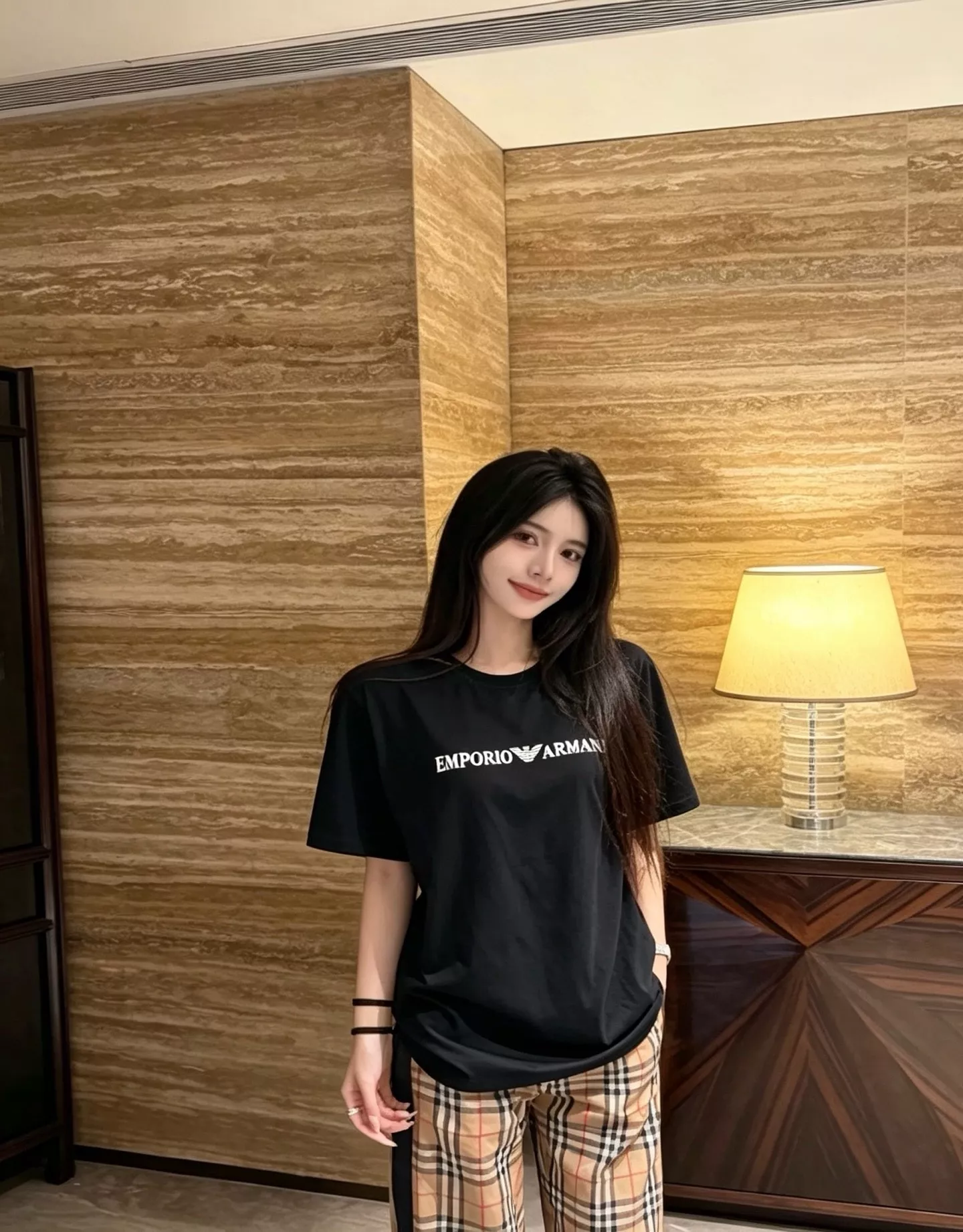 아르마니 클래식 이글 레터링 반소매 티셔츠 상세 이미지 15