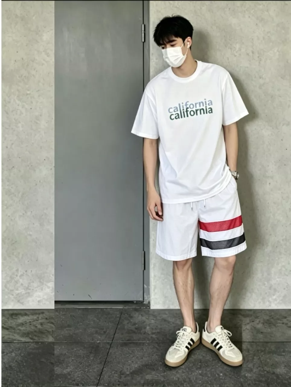 톰브라운 레드 화이트 블루 스트라이프 디테일 비치 쇼츠 상세 이미지 15