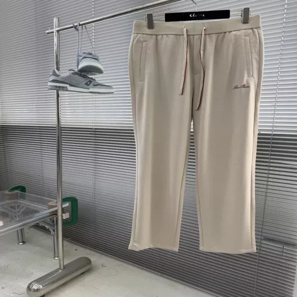 로로피아나 남성 자수 로고 스트레이트 캐주얼 팬츠