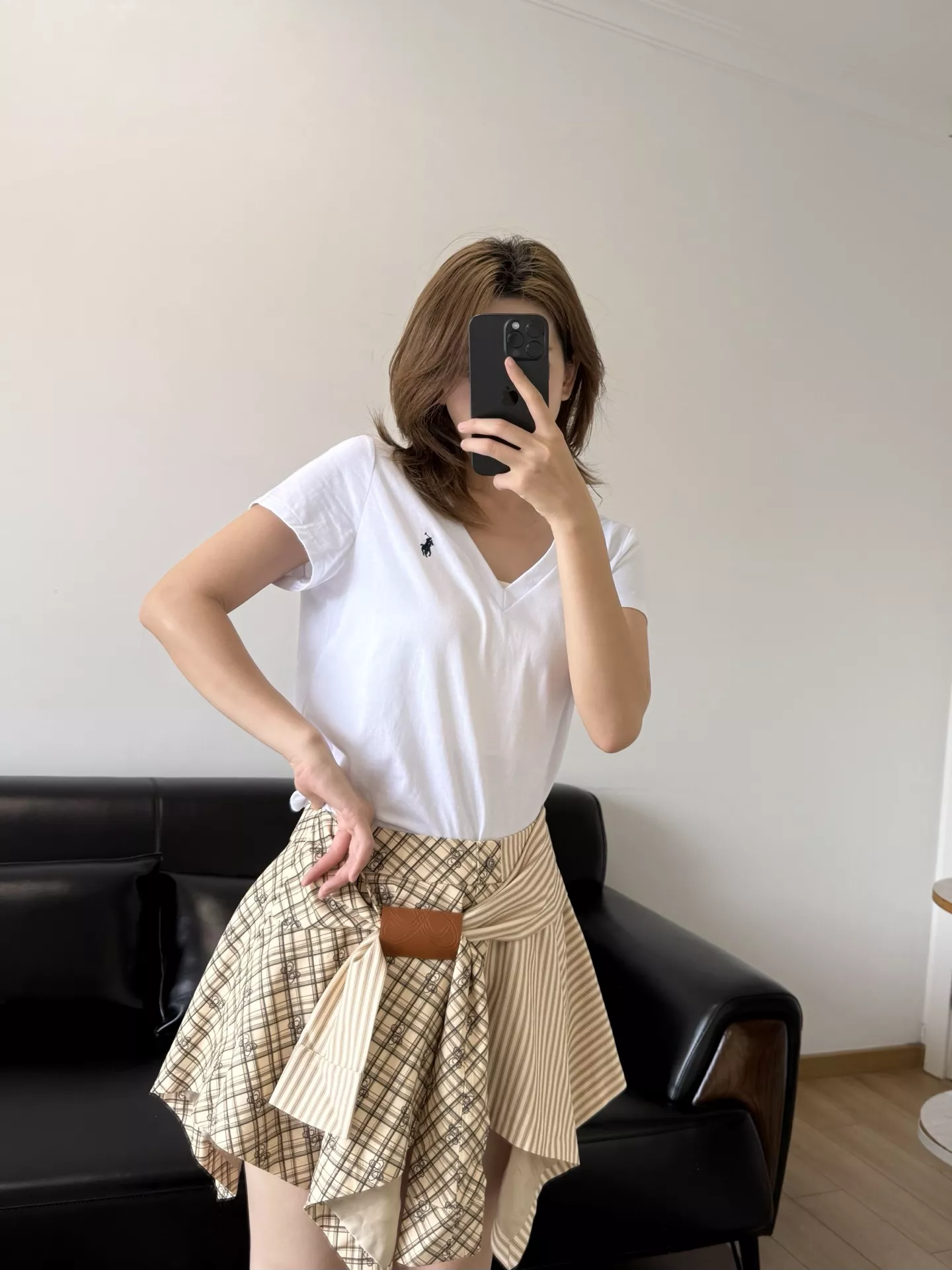 앤앤델만 언밸런스 체크 미니 스커트 상세 이미지 38