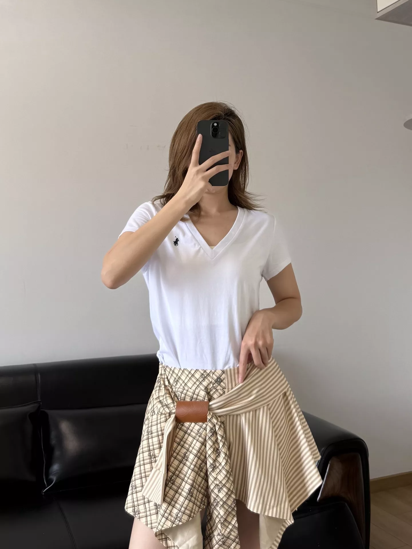 앤앤델만 언밸런스 체크 미니 스커트 상세 이미지 36