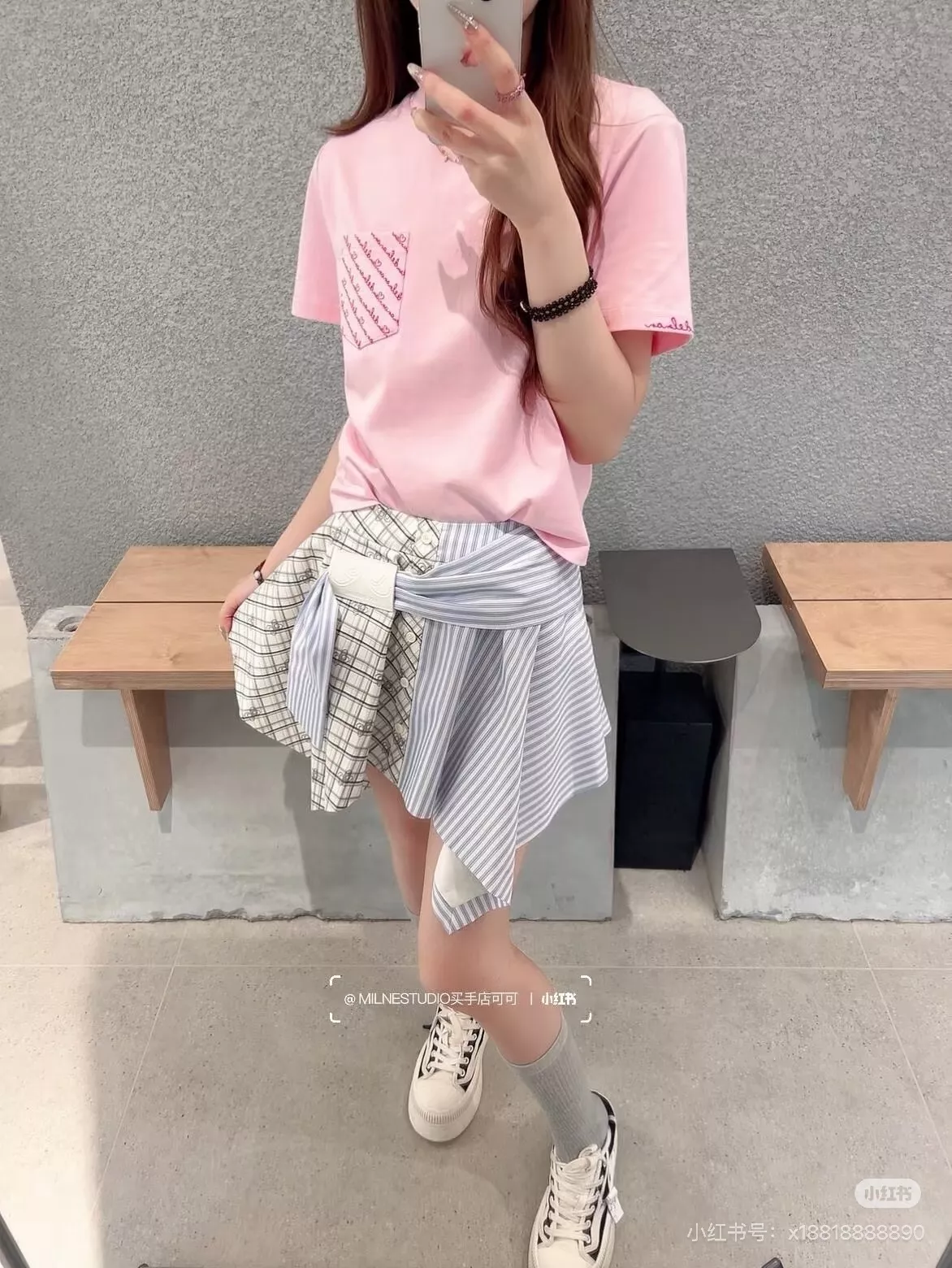 앤앤델만 언밸런스 체크 미니 스커트 상세 이미지 56