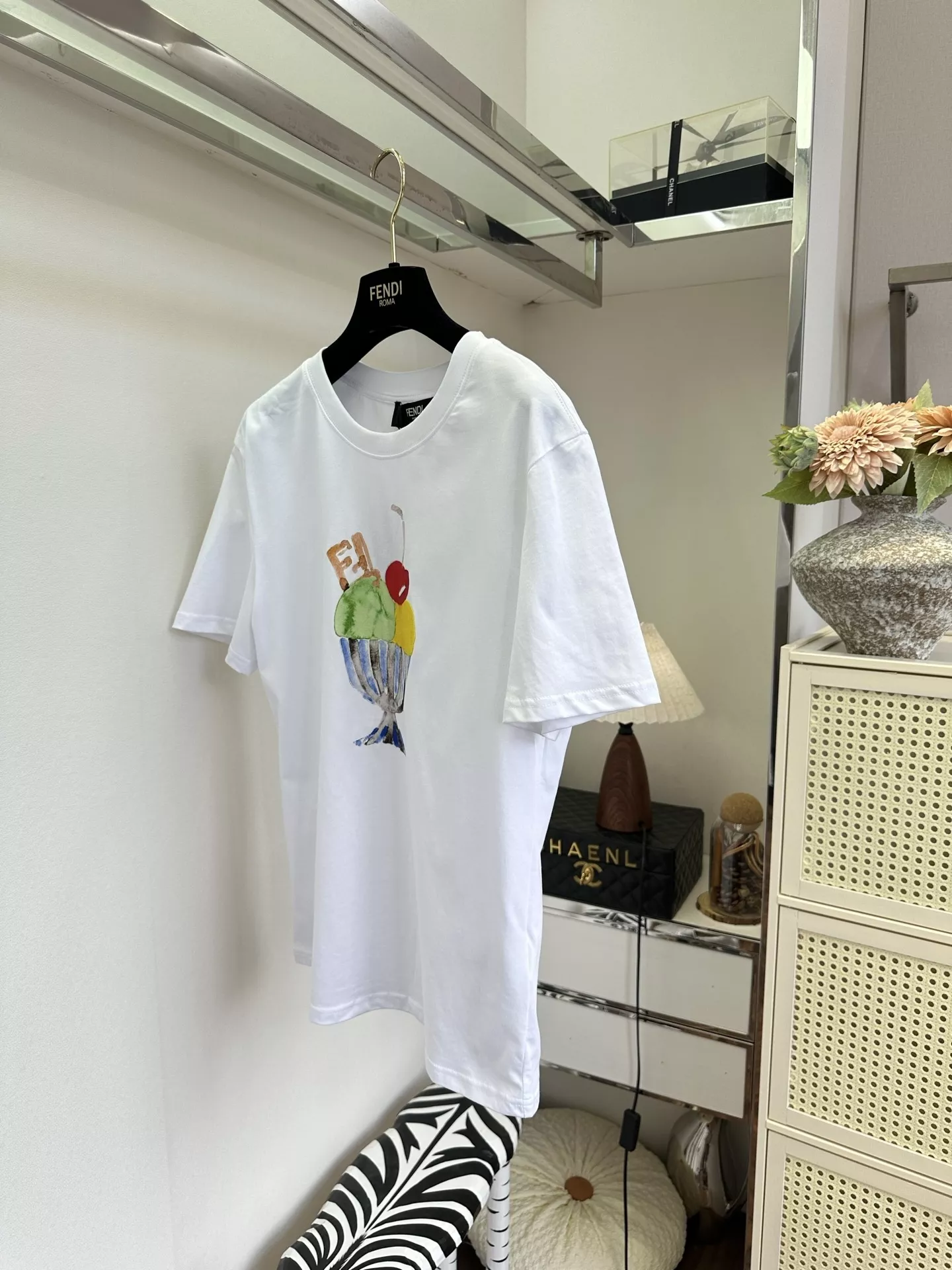 펜디 아이스크림 프린트 반소매 티셔츠 상세 이미지 3