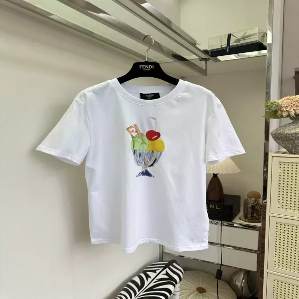 펜디 아이스크림 프린트 반소매 티셔츠