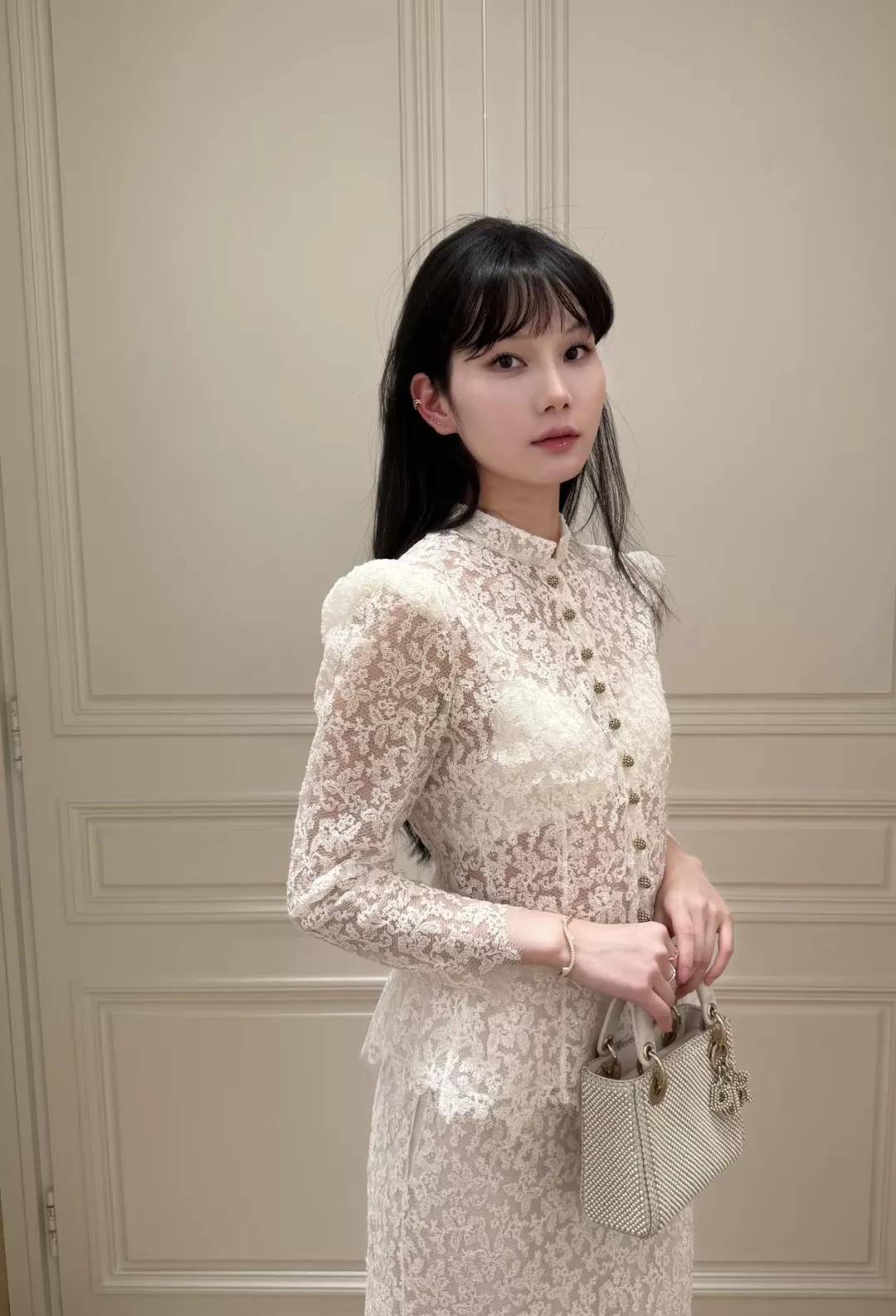 디올 빈티지 레이스 하이넥 블라우스 상세 이미지 15