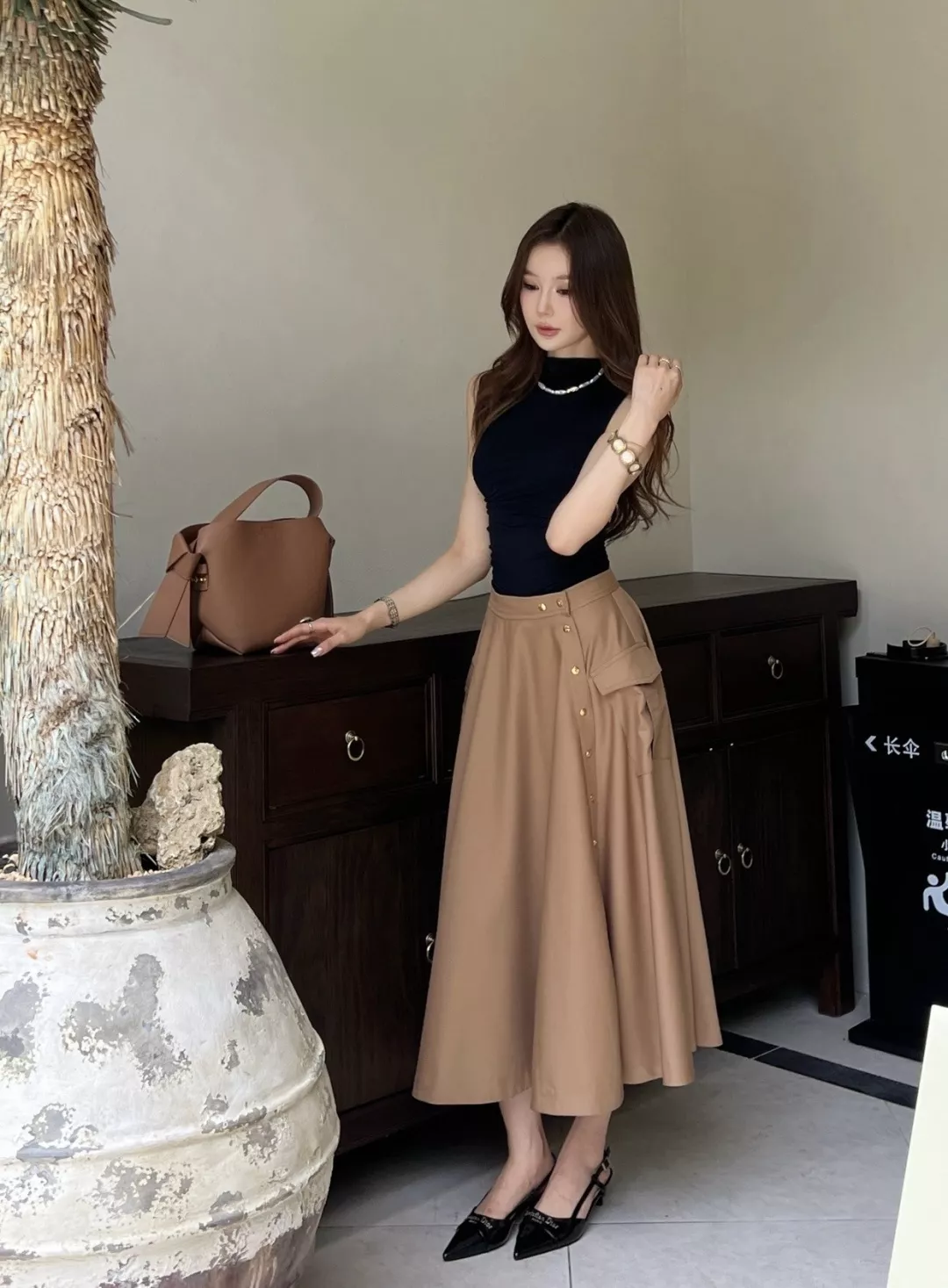 셀린느 공구풍 플레어 롱 스커트 상세 이미지 10