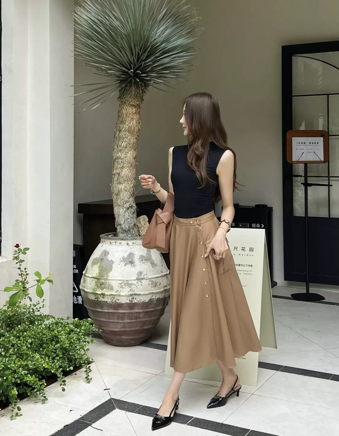 셀린느 공구풍 플레어 롱 스커트 상세 이미지 16