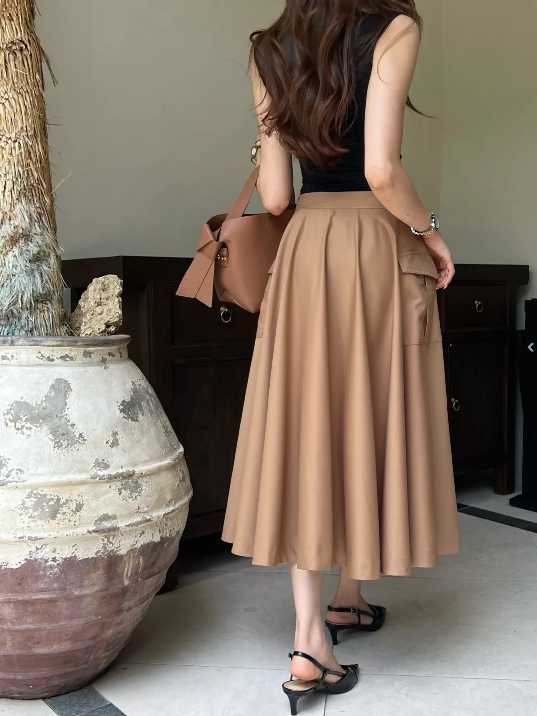 셀린느 공구풍 플레어 롱 스커트 상세 이미지 18