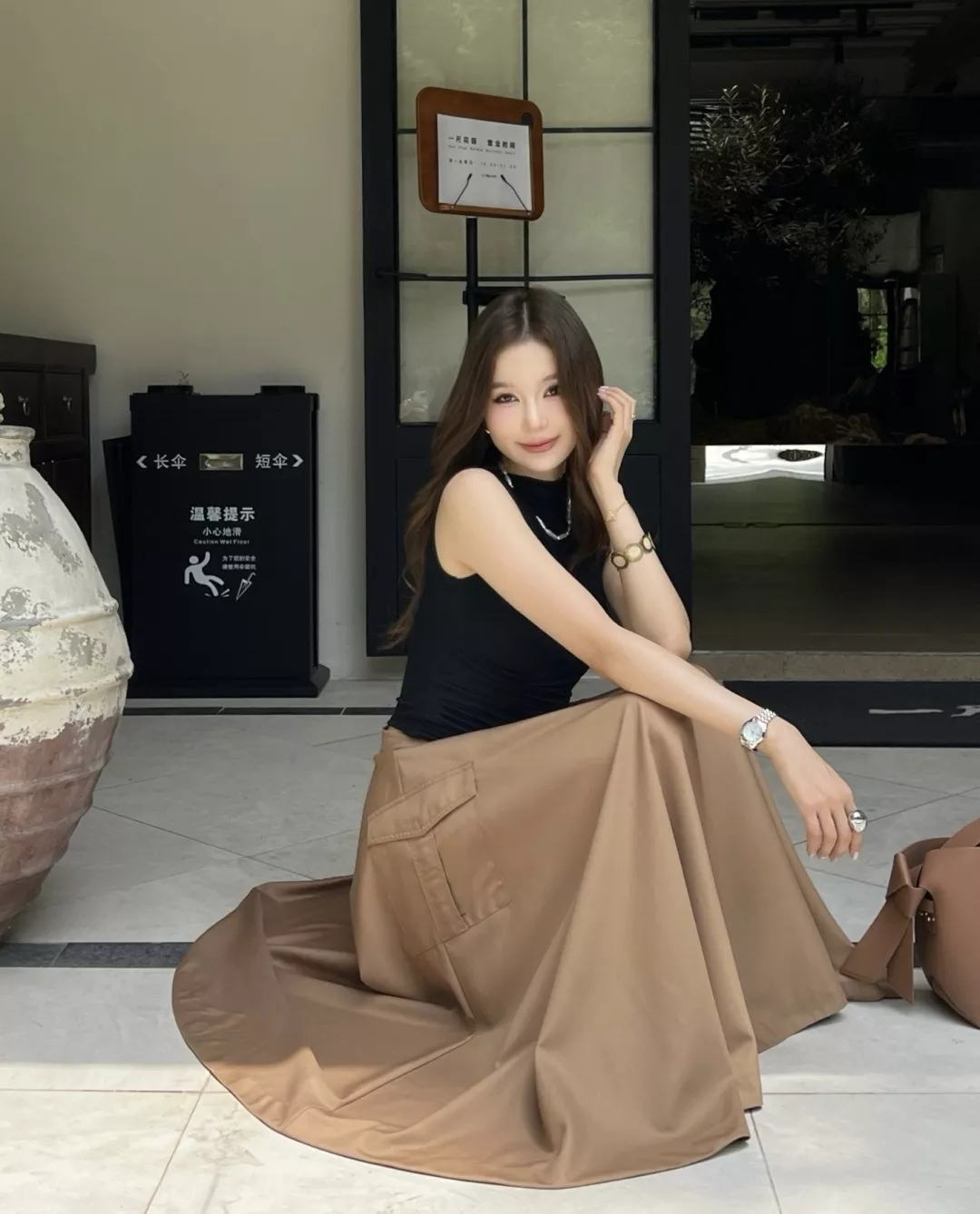 셀린느 공구풍 플레어 롱 스커트 상세 이미지 14