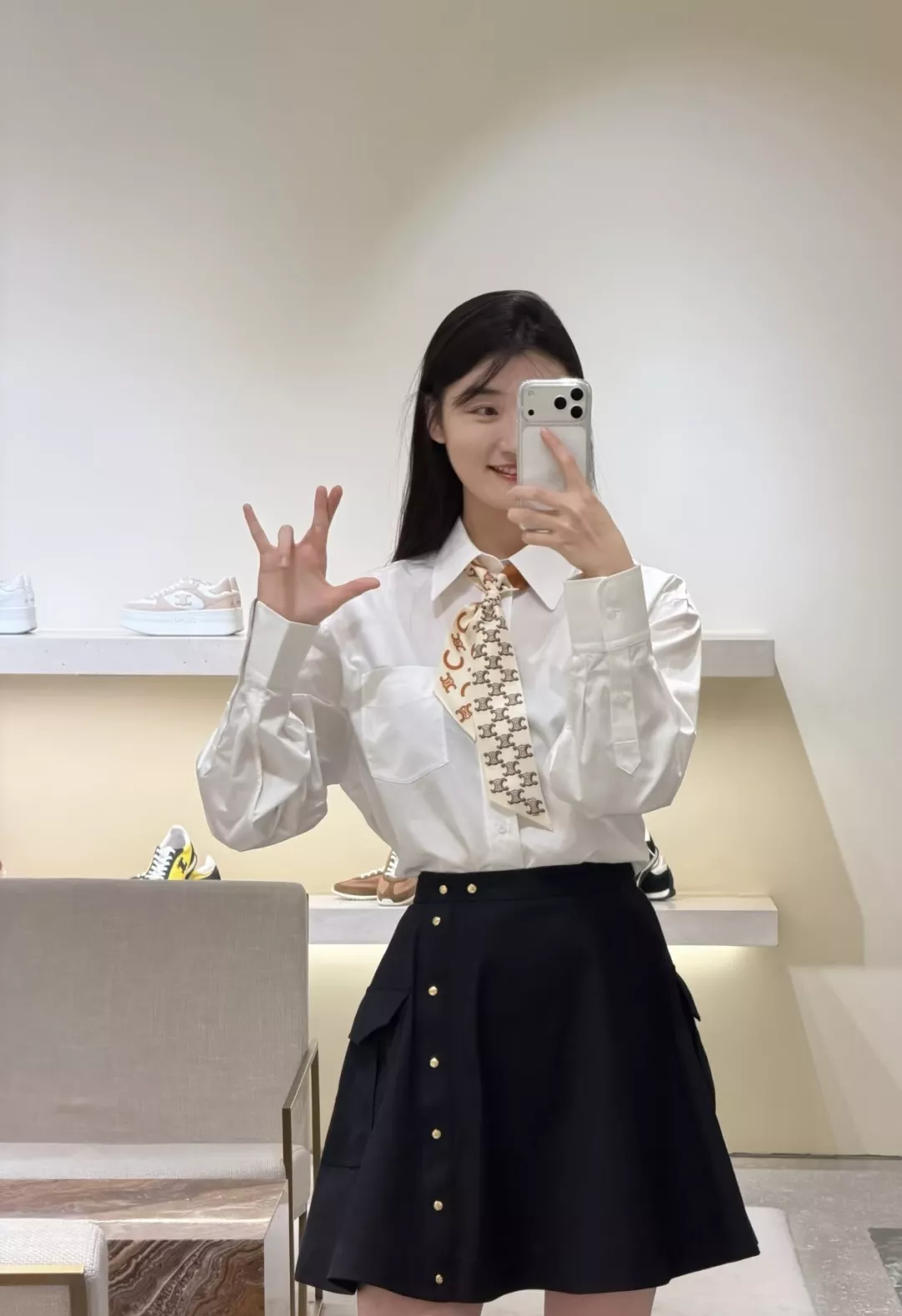 셀린느 공업풍 플레어 미니 스커트 상세 이미지 10