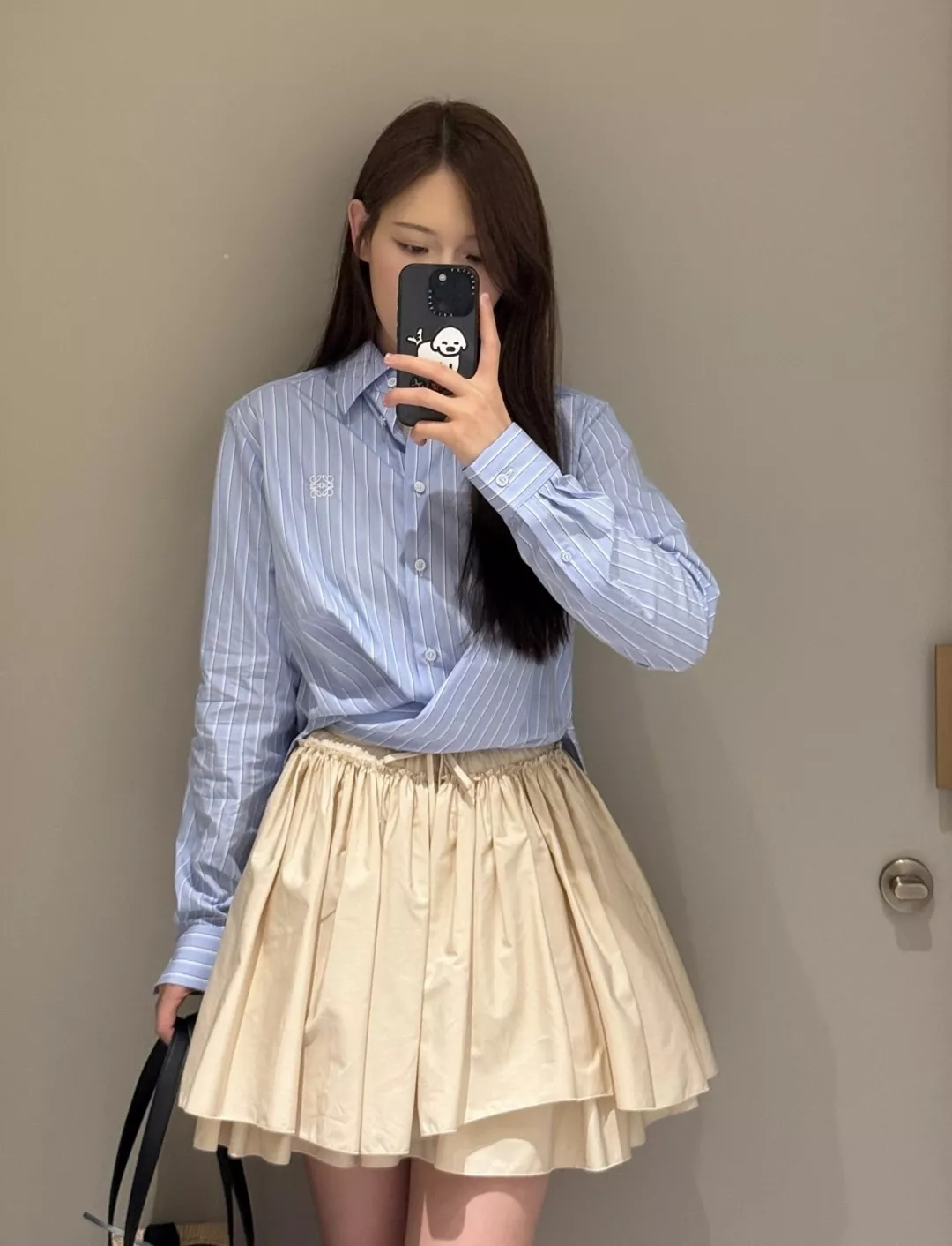 로에베 더블 레이어 스트링 미니 스커트 상세 이미지 11