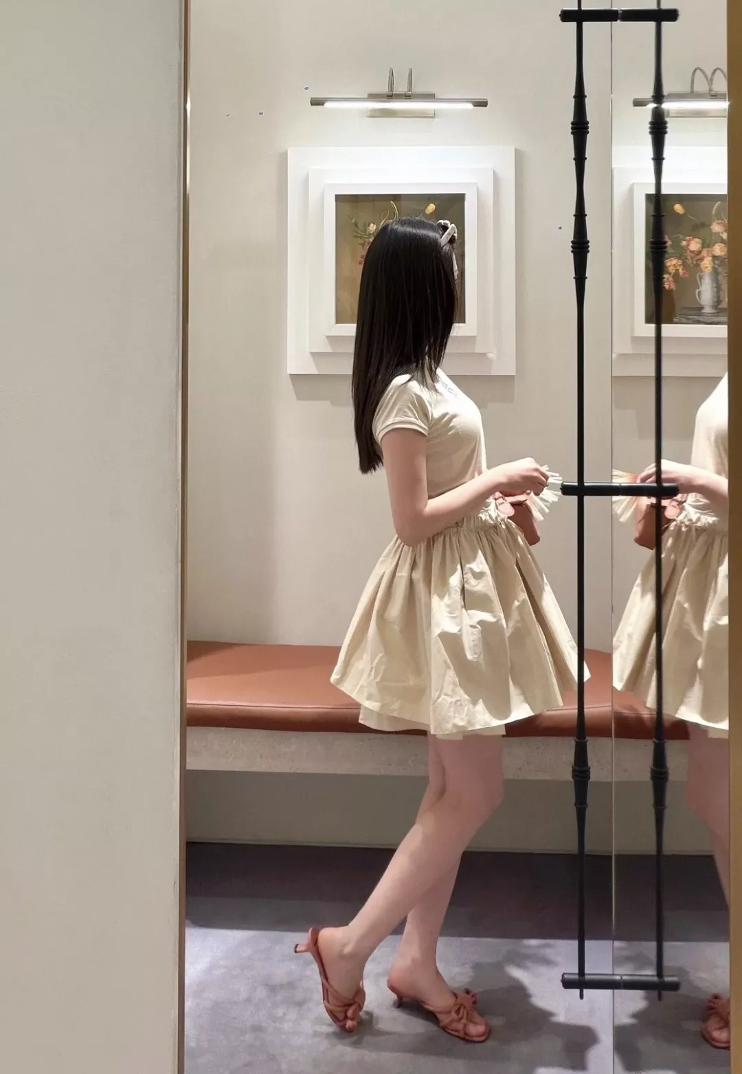 로에베 더블 레이어 스트링 미니 스커트 상세 이미지 18