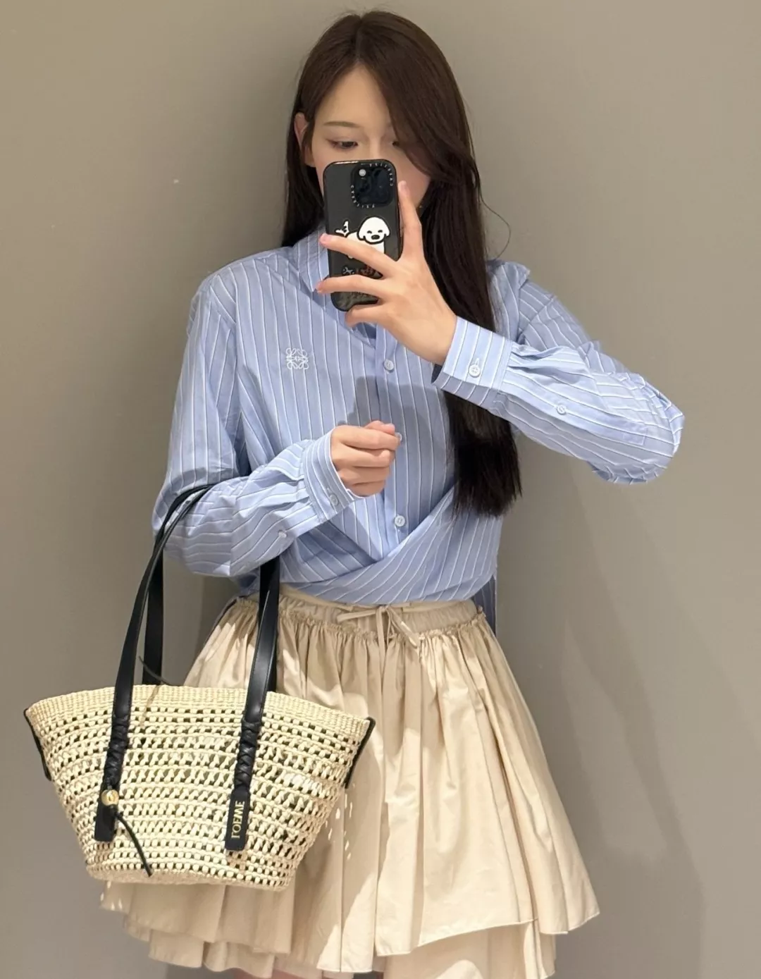 로에베 더블 레이어 스트링 미니 스커트 상세 이미지 12
