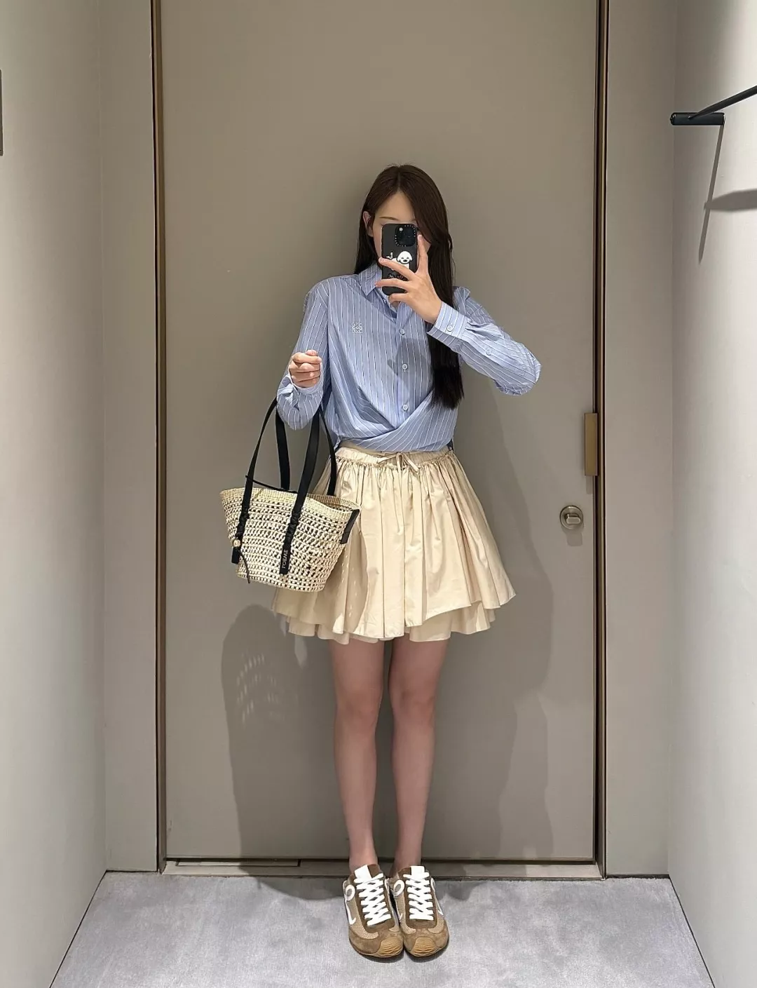 로에베 더블 레이어 스트링 미니 스커트 상세 이미지 10