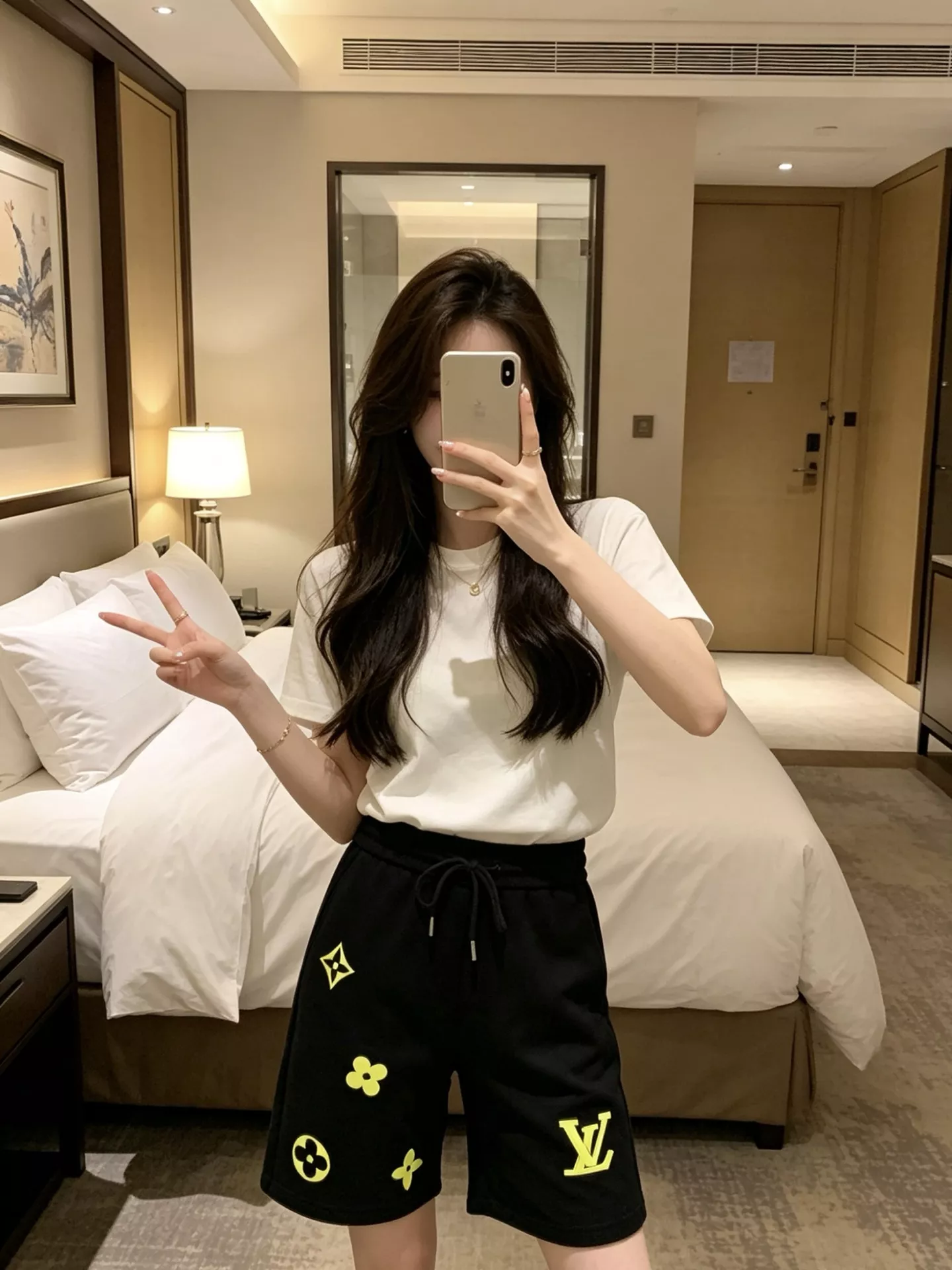 루이비통 형광 로고 디테일 하프 팬츠 상세 이미지 15