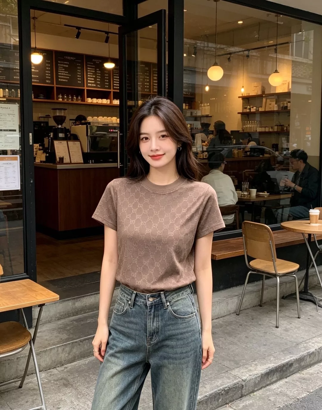 구찌 더블 G 자카드 반소매 니트 탑 상세 이미지 13