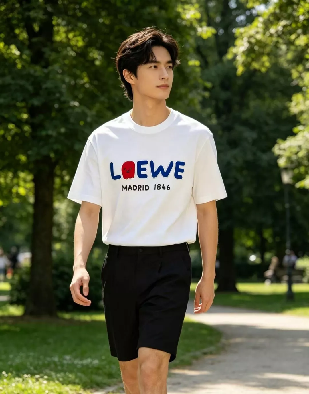로에베 기념 한정 플로킹 패치 반소매 티셔츠 상세 이미지 19