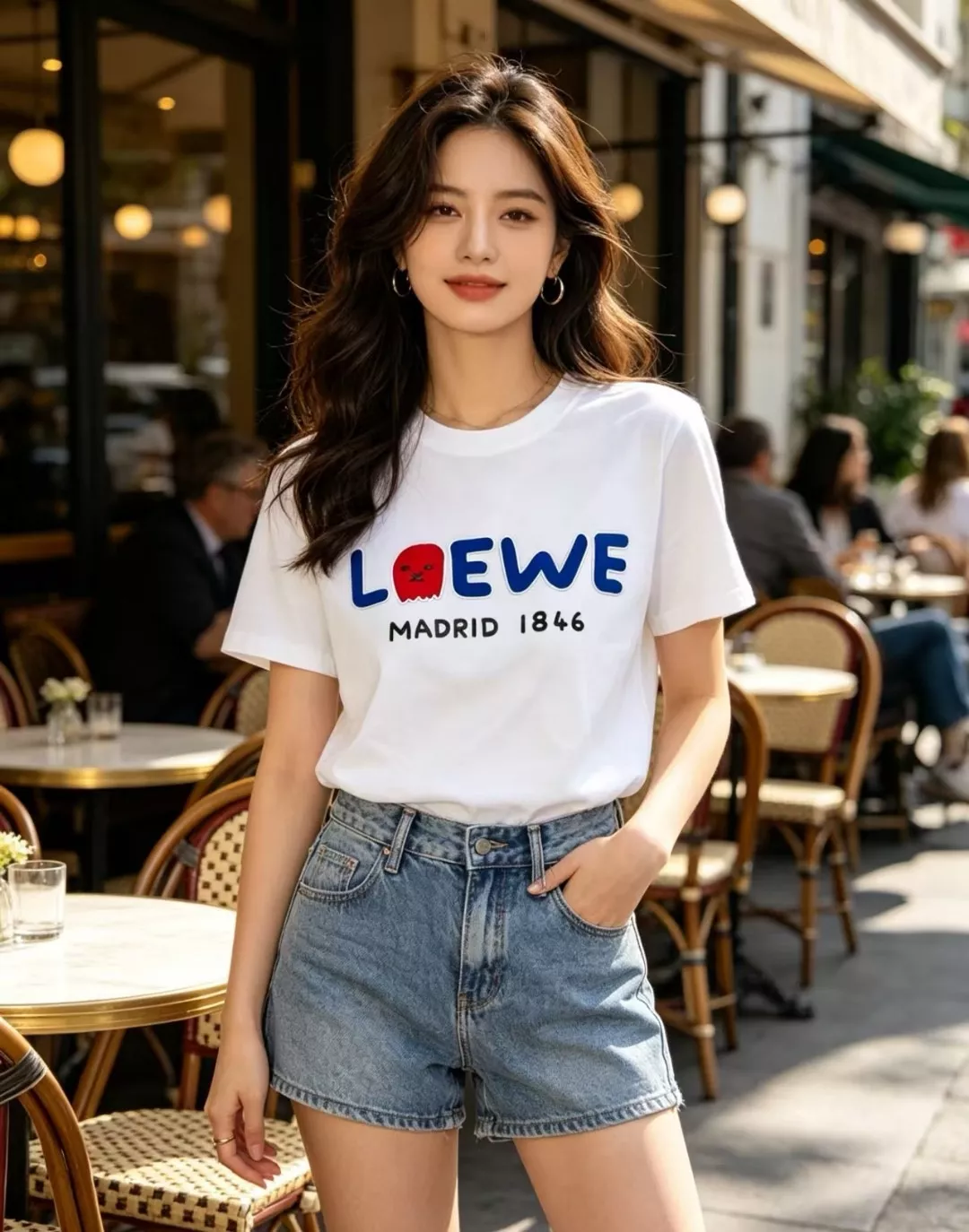 로에베 기념 한정 플로킹 패치 반소매 티셔츠 상세 이미지 11