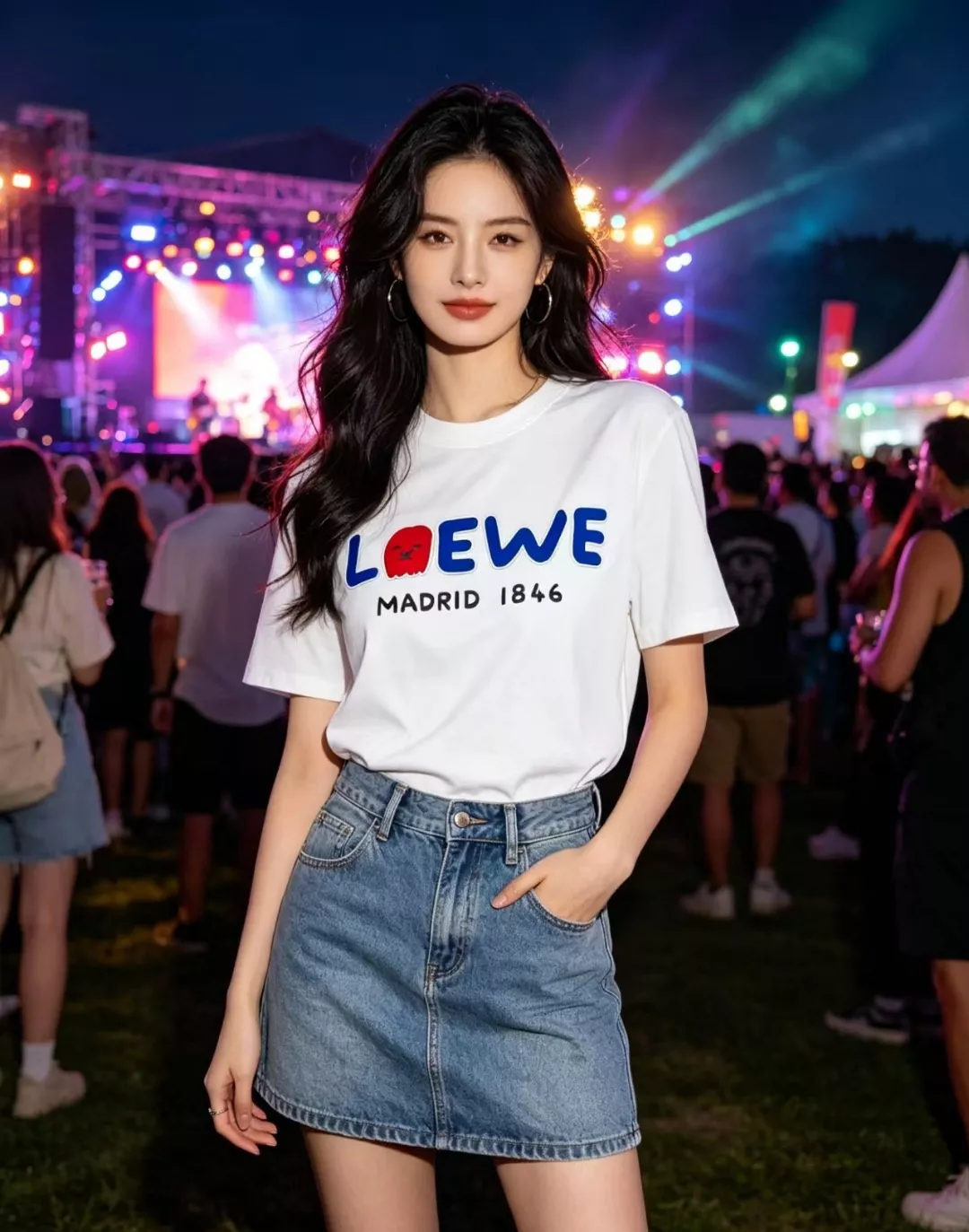로에베 기념 한정 플로킹 패치 반소매 티셔츠 상세 이미지 14