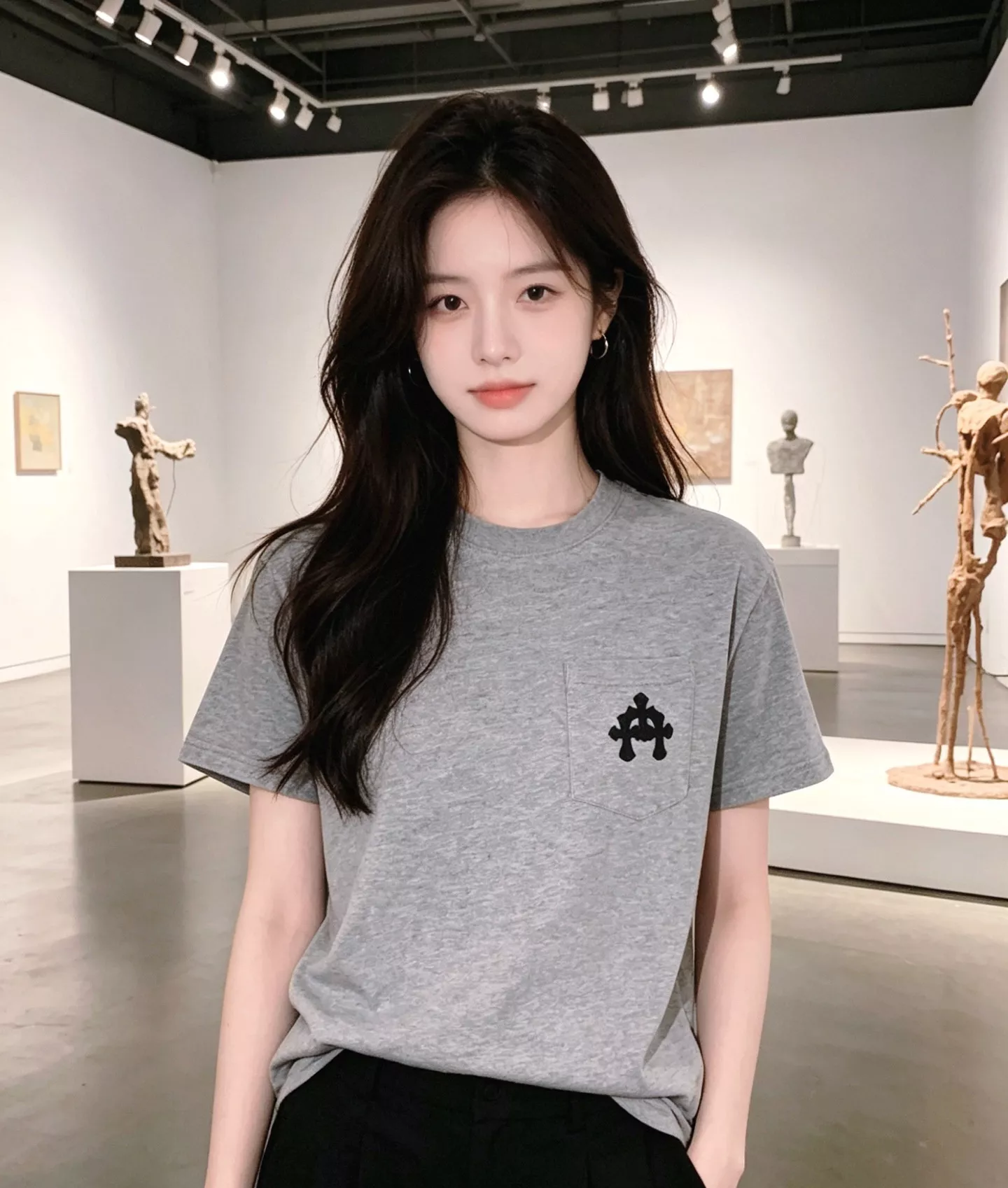 크롬하츠 포켓 가죽 패치 십자가 라운드넥 반소매 티셔츠 상세 이미지 13