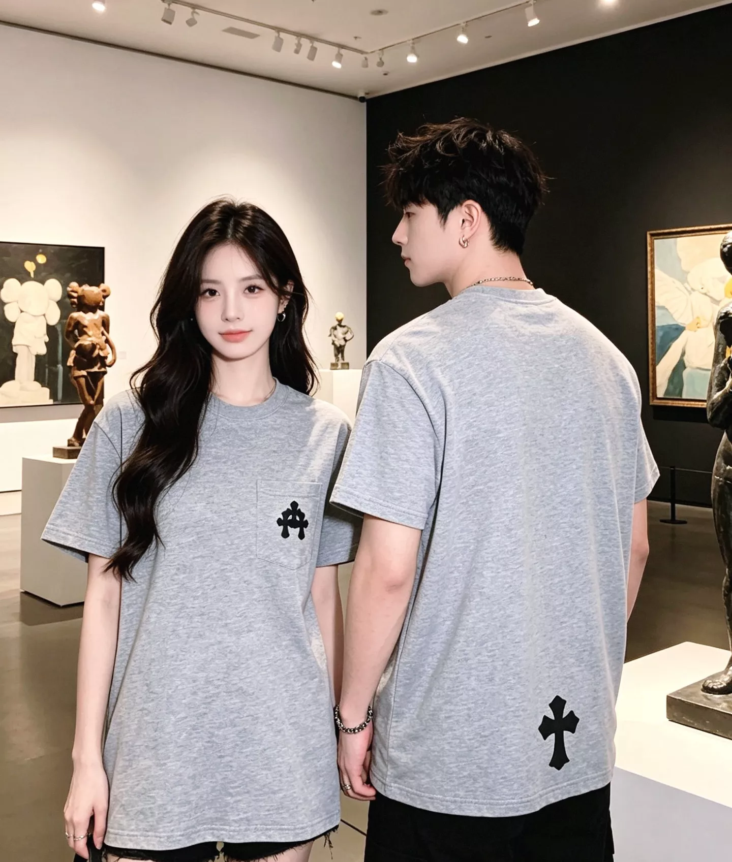 크롬하츠 포켓 가죽 패치 십자가 라운드넥 반소매 티셔츠 상세 이미지 18