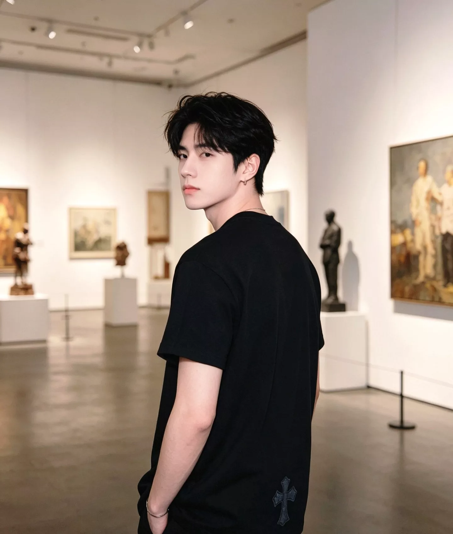 크롬하츠 포켓 배색 십자가 라운드넥 반소매 티셔츠 상세 이미지 15