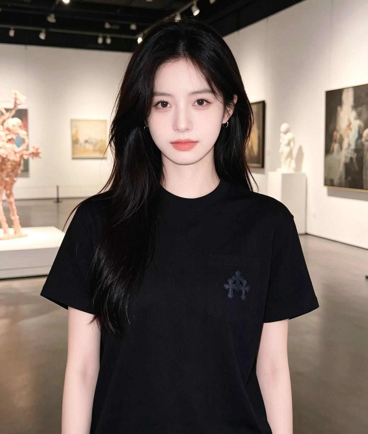 크롬하츠 포켓 배색 십자가 라운드넥 반소매 티셔츠 상세 이미지 12