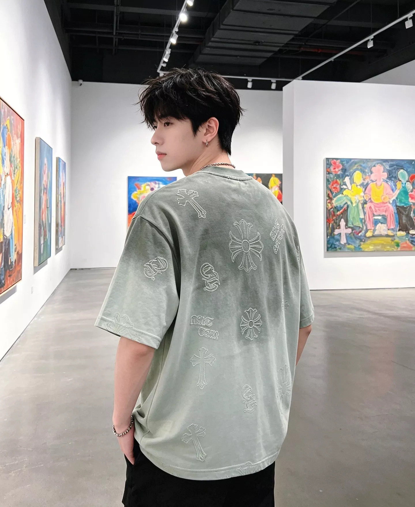 크롬하츠 로고 레이저 워싱 라운드넥 반소매 티셔츠 상세 이미지 14