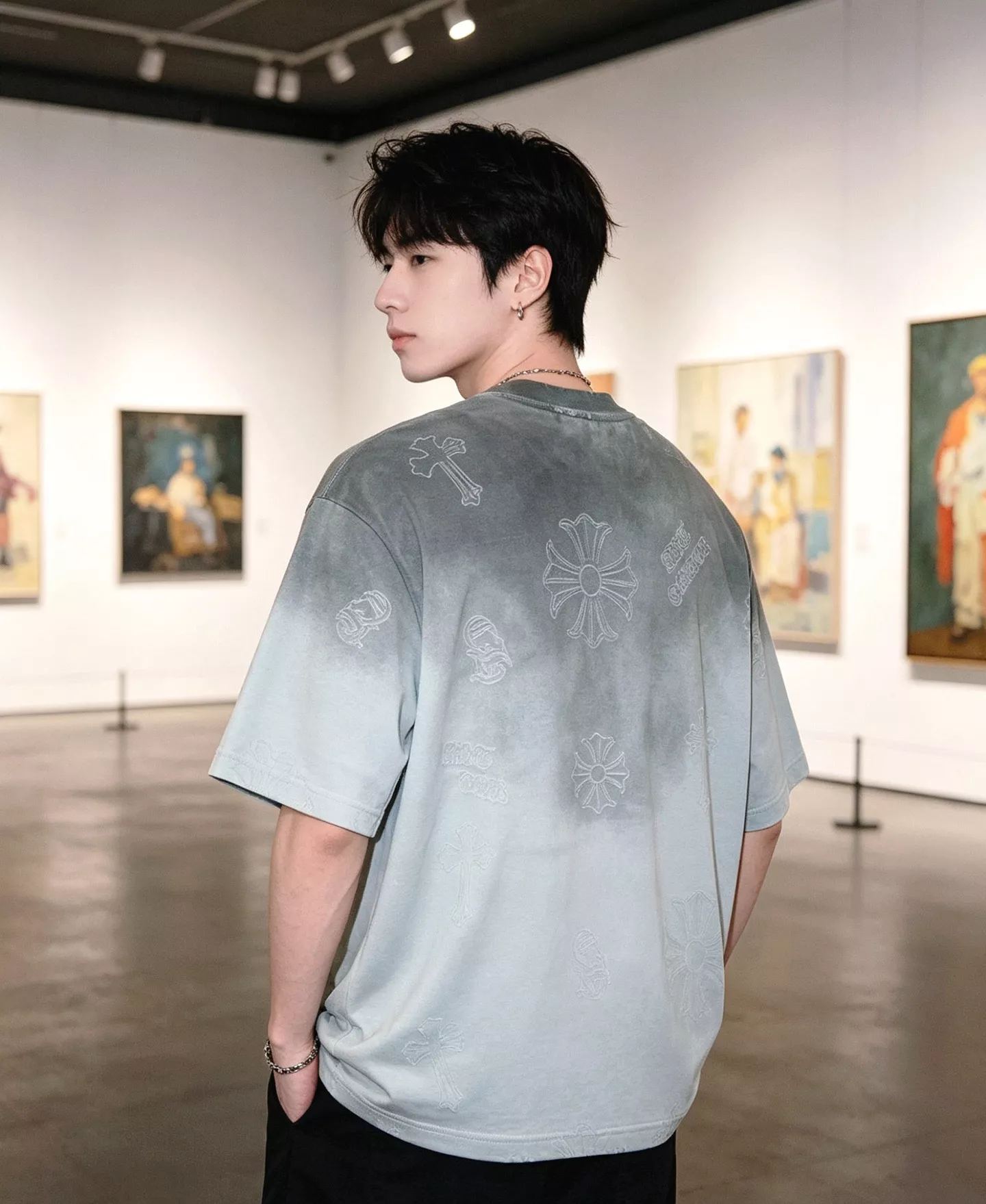 크롬하츠 로고 레이저 워싱 라운드넥 반소매 티셔츠 상세 이미지 15