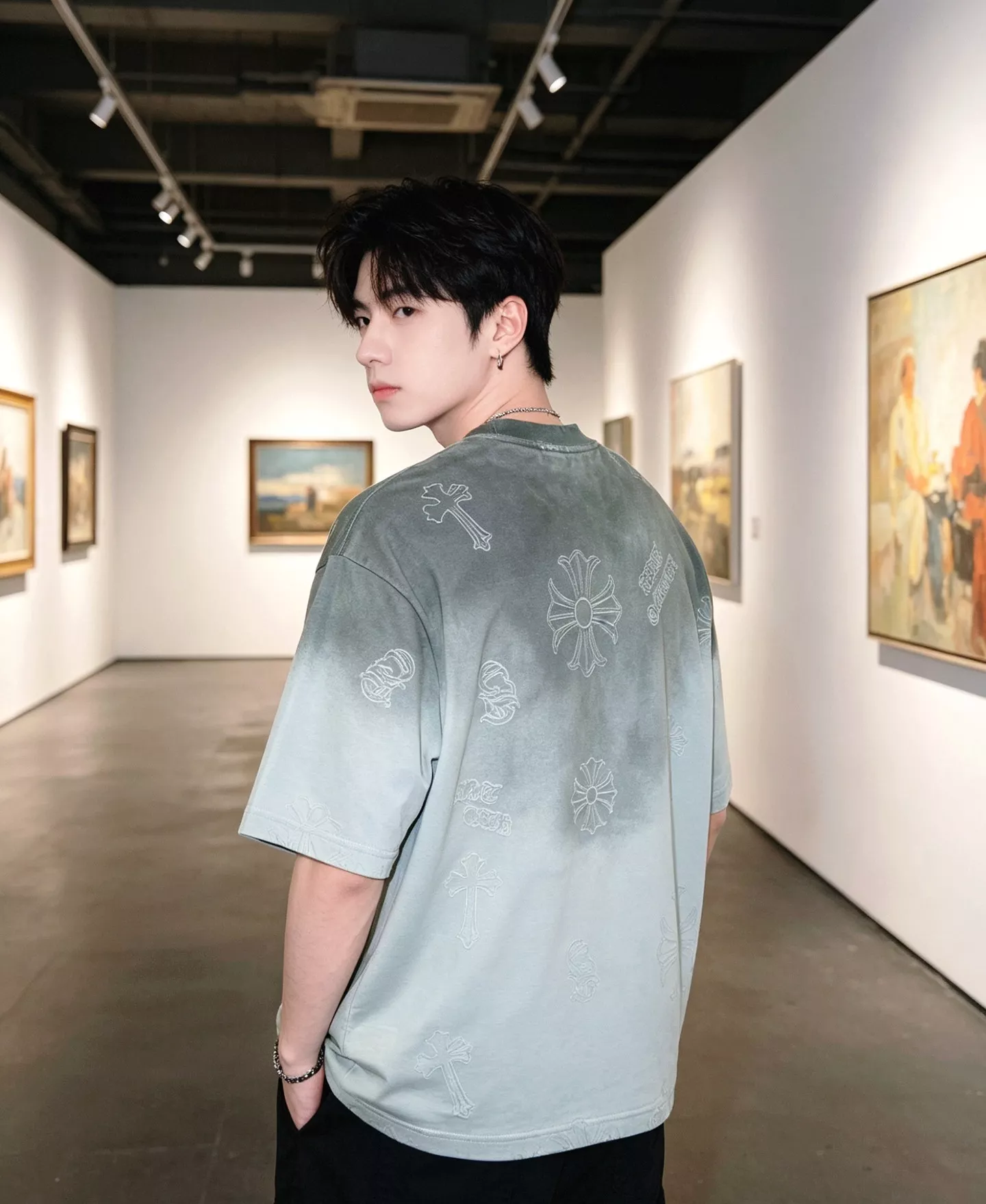 크롬하츠 로고 레이저 워싱 라운드넥 반소매 티셔츠 상세 이미지 16