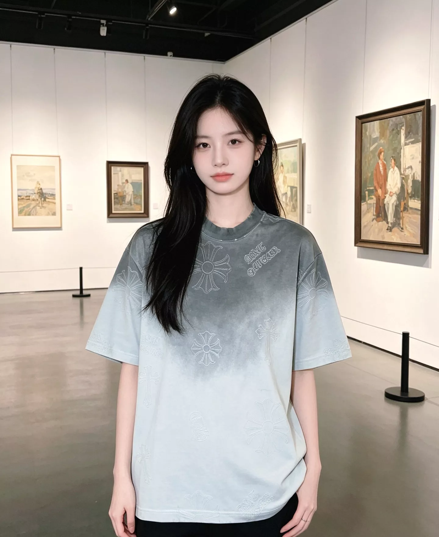 크롬하츠 로고 레이저 워싱 라운드넥 반소매 티셔츠 상세 이미지 13