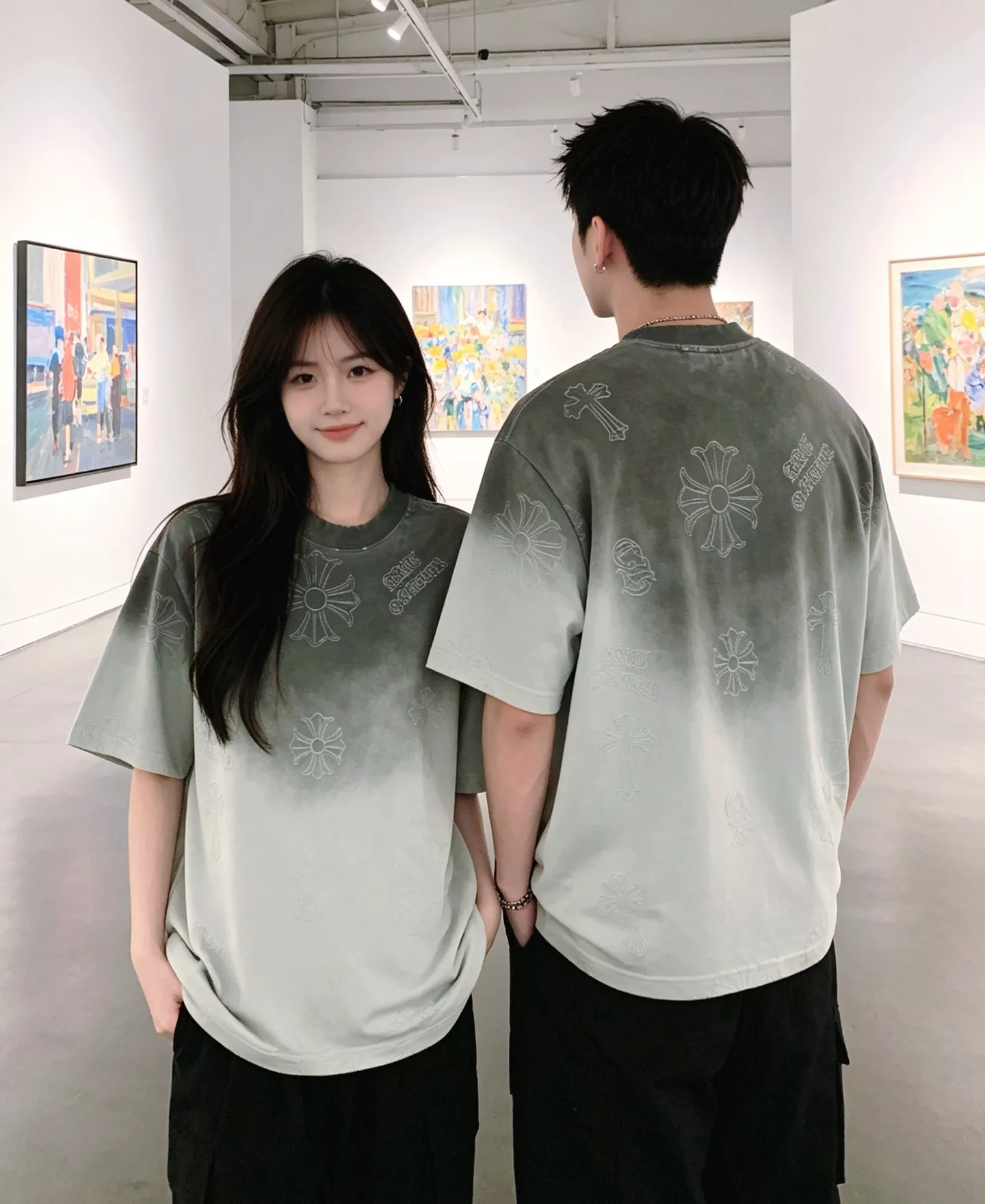 크롬하츠 로고 레이저 워싱 라운드넥 반소매 티셔츠 상세 이미지 17