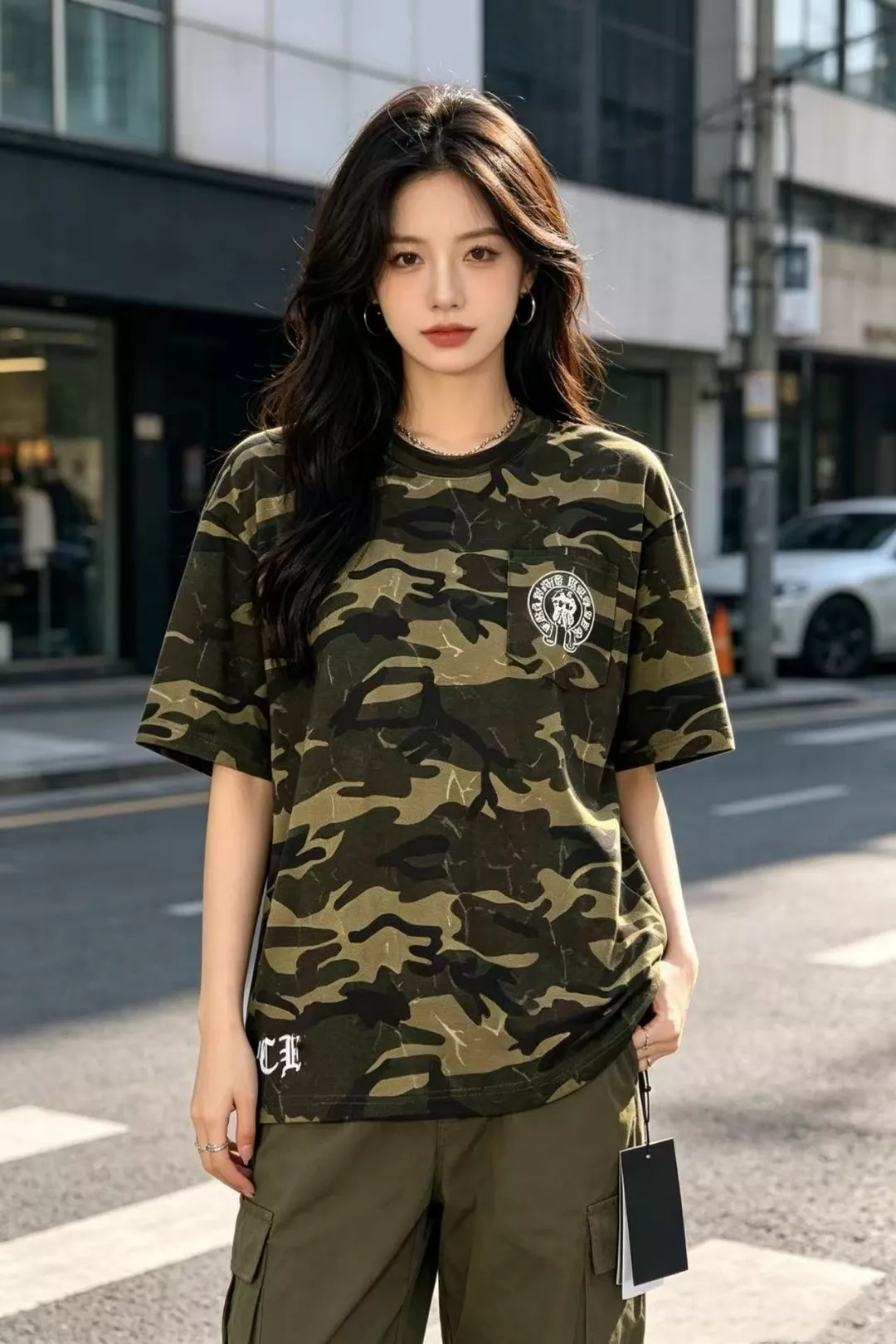 크롬하츠 미채 플래그 프린트 반소매 티셔츠 상세 이미지 17