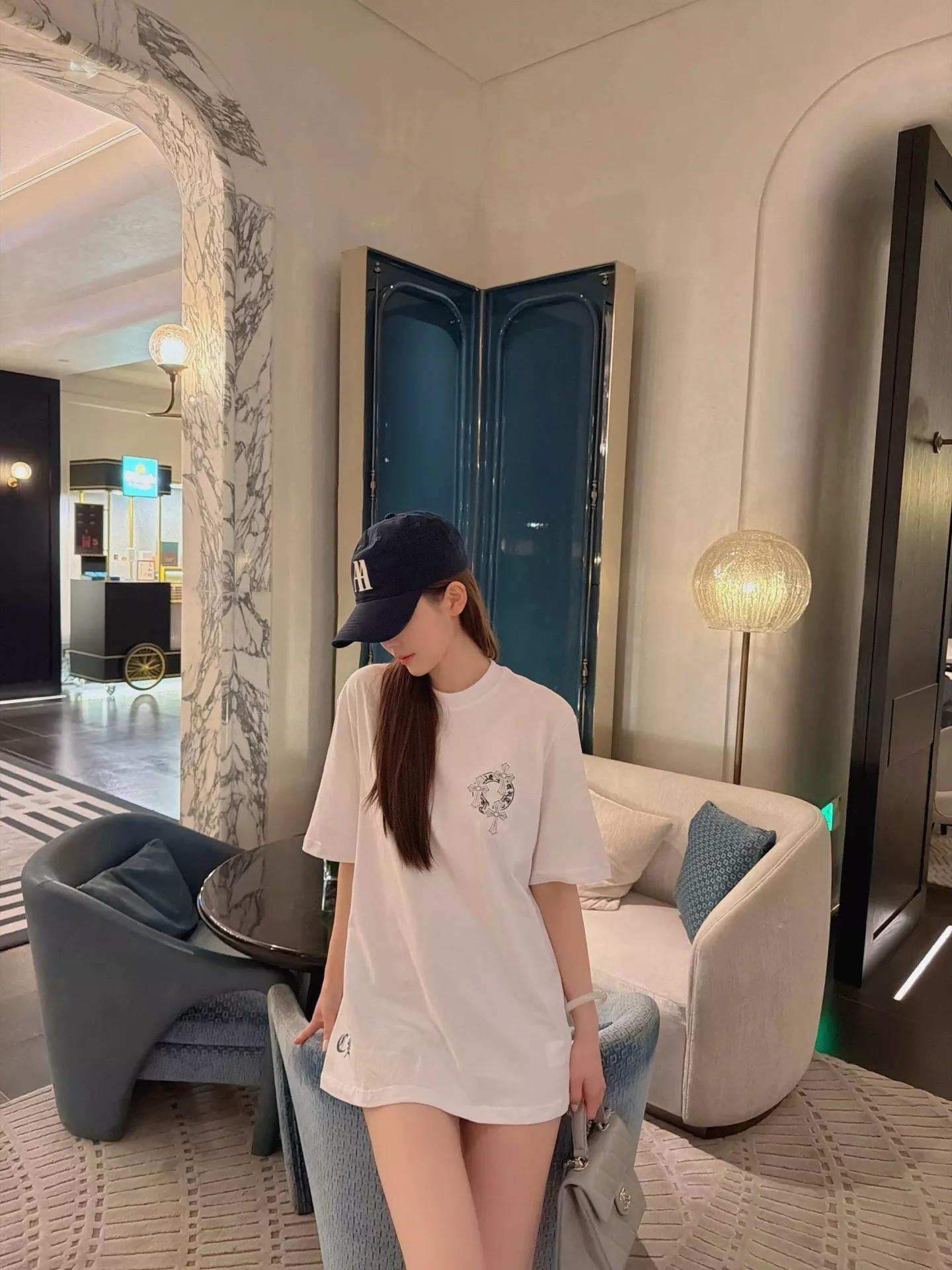 크롬하츠 십자가 자수 반소매 티셔츠 상세 이미지 12