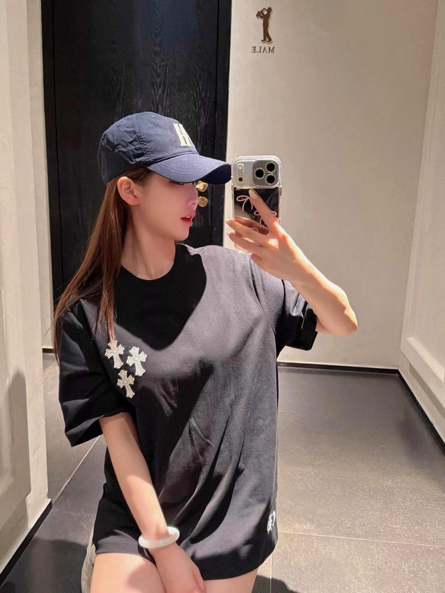 크롬하츠 십자가 자수 반소매 티셔츠 상세 이미지 12
