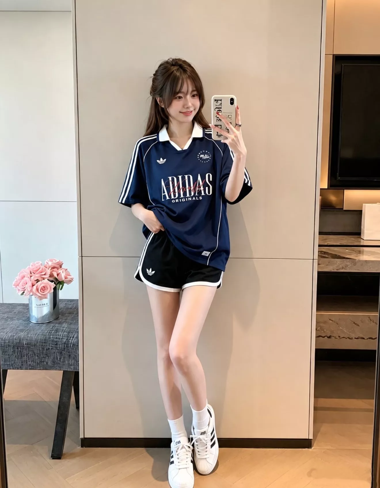 아디다스 삼선 스트라이프 레트로 반소매 카라 티셔츠 상세 이미지 15