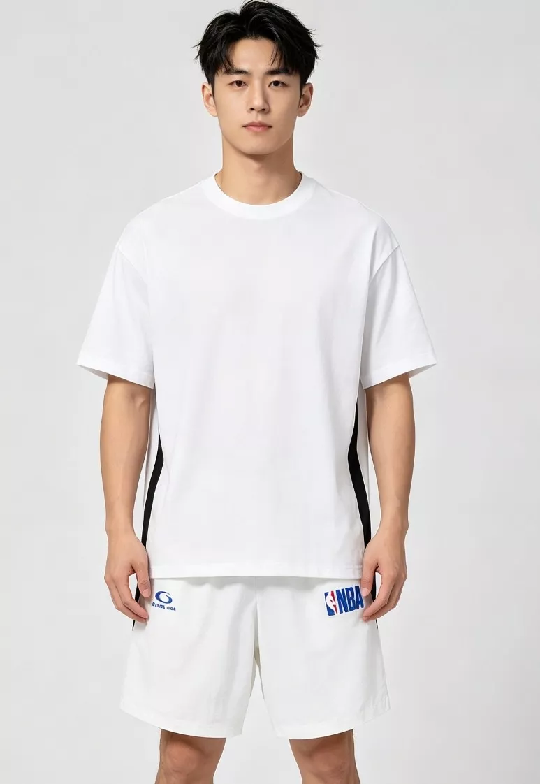 발렌시아가 NBA 협업 원형 자수 하프 팬츠 상세 이미지 13